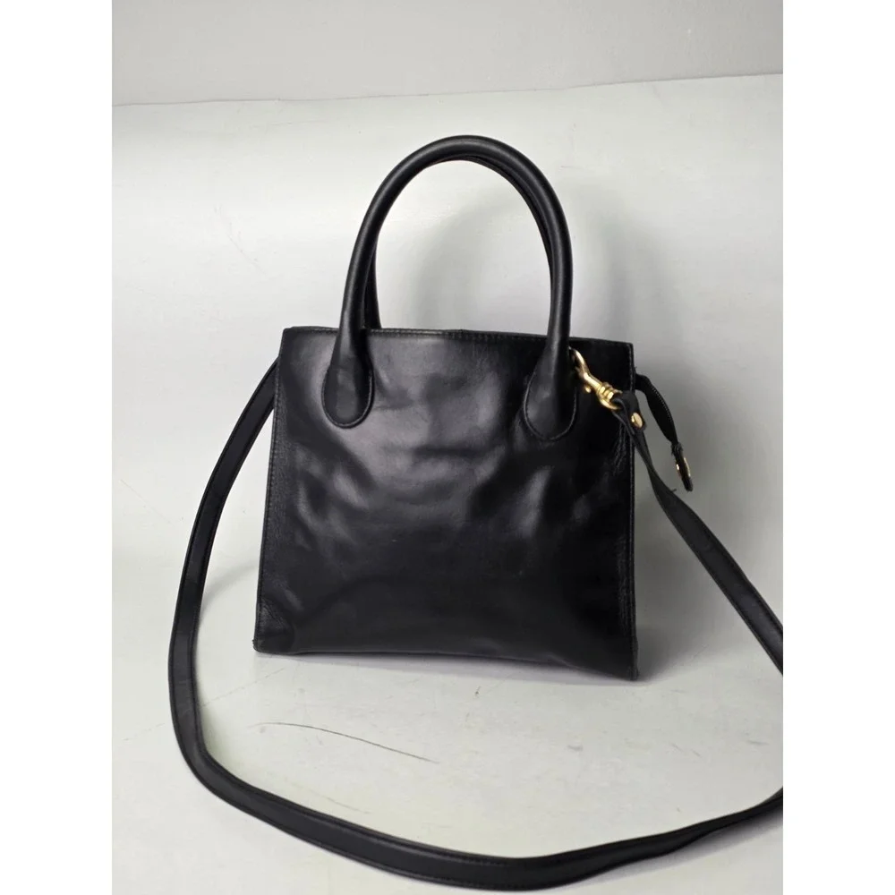 GIANI BERNINI Crossbody Shoulder Bag‎ Black Leather Handbag Classic Purse Vtg